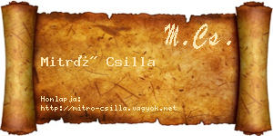 Mitró Csilla névjegykártya